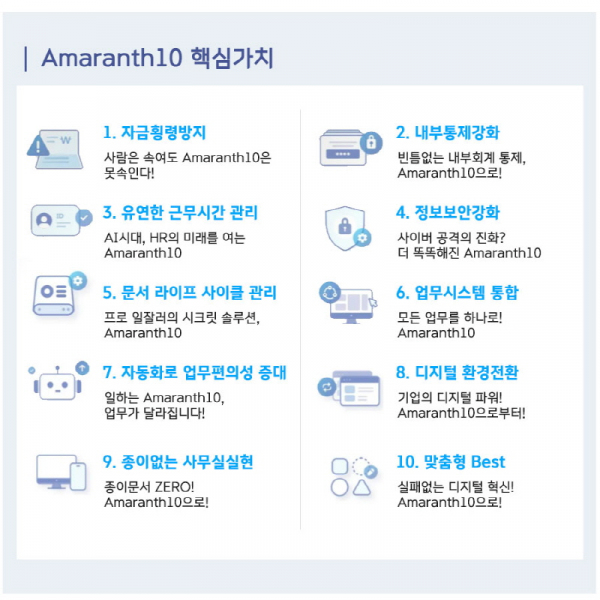 아마란스10의 핵심가치 10가지