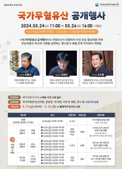 국채보상운동도서관, 국가무형유산 공개행사