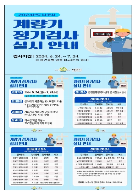 나주시 계량기 정기검사 실시 안내 포스터. (이미지 제공-나주시)