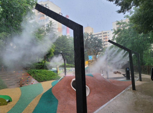 쿨링포그 가동 모습