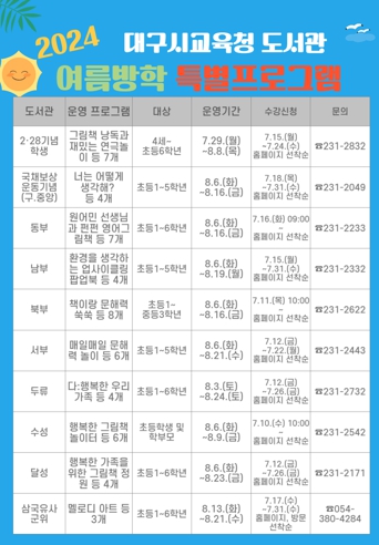 여름방학을 알차게! 대구시립도서관에서 특강 들어요