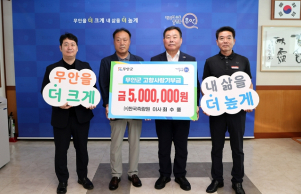 24일 군수실에서 진행된 고향사랑기부금 기탁식