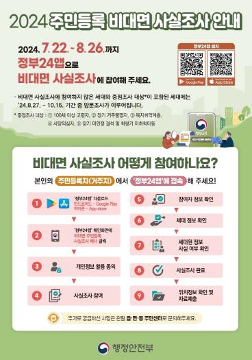 2024 주민등록 비대면 사실조사 안내