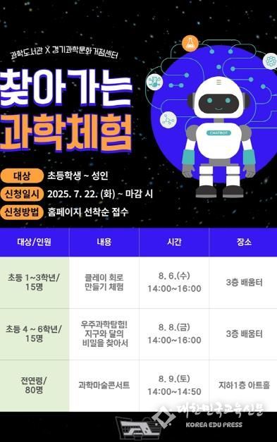 의정부과학도서관, 여름방학 맞이 과학체험 프로그램 운영